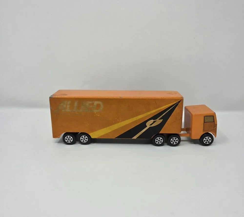 Vintage‎ Ralstoy Allied Van Lines Semi Truck Trailer Metal Toy 9” USA